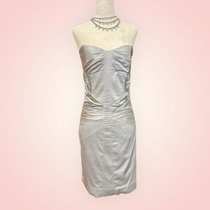 Chic Strapless Gray Dress